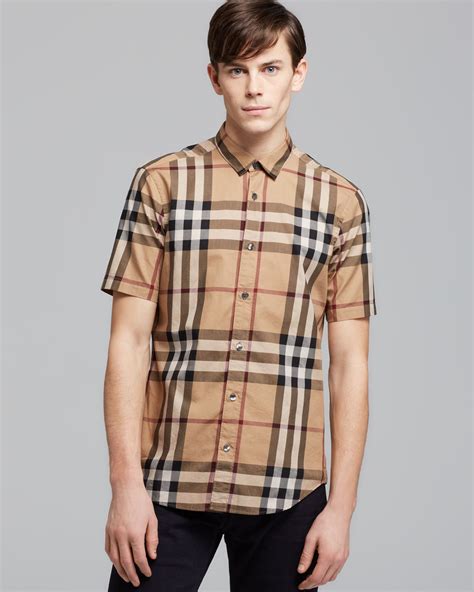 mens burberry plaid shirt on sale|designer shirt Burberry for men.